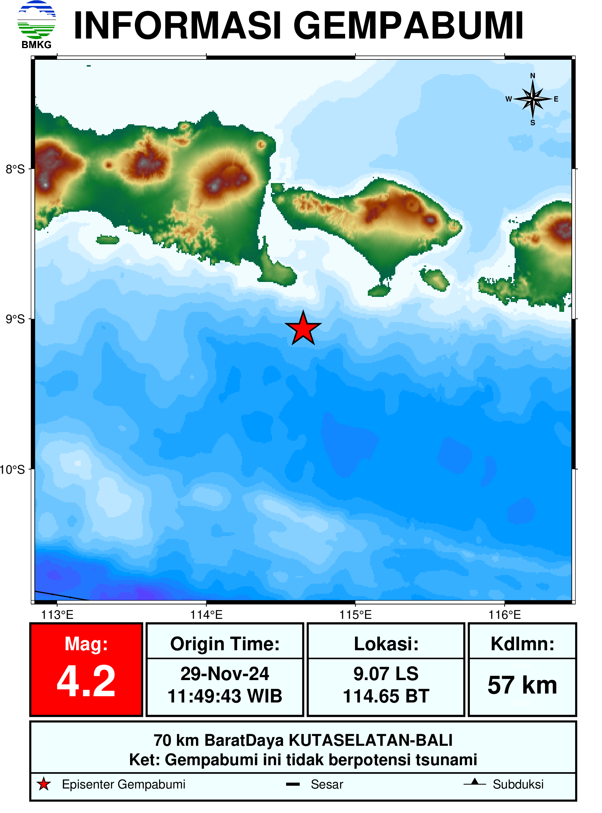 informasi gempa bumi region 3